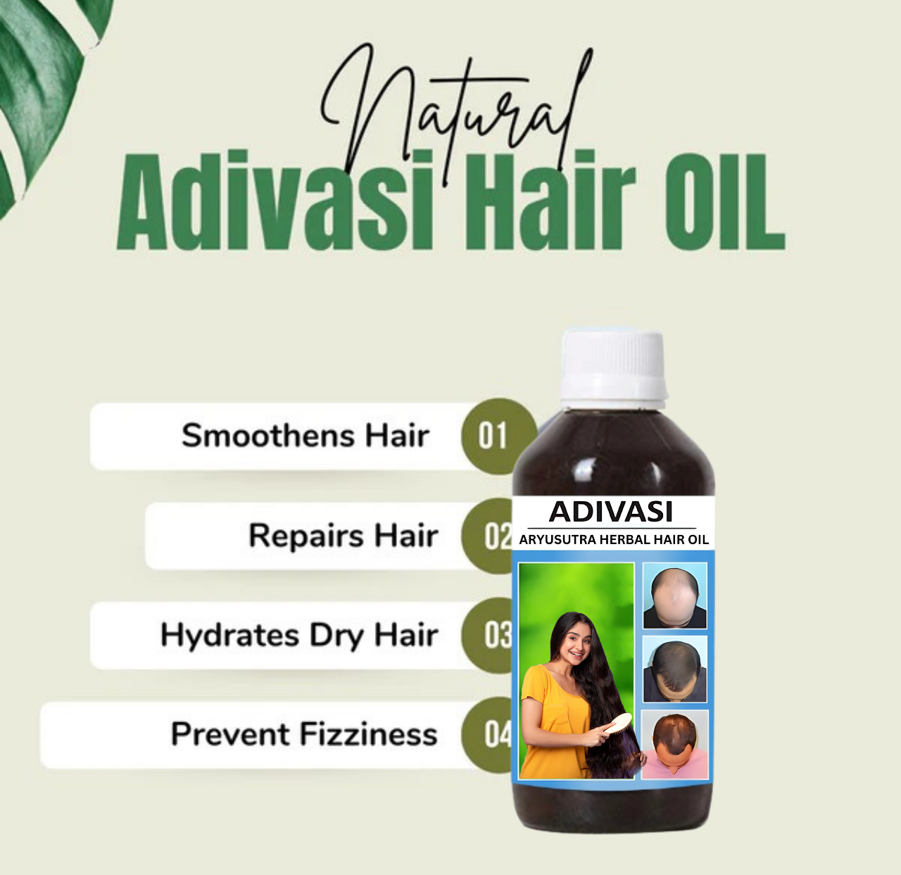 Adivasi Aryusutra Herbal Hair Oil 100% Original