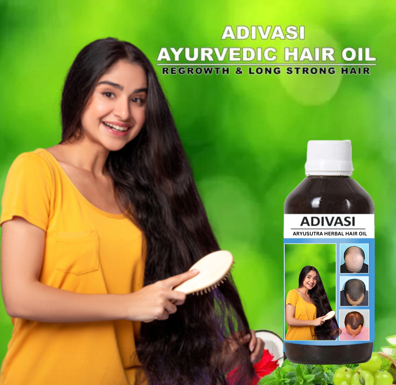 Adivasi Aryusutra Herbal Hair Growth Oil - Premium Get Strong and Healthy Hair